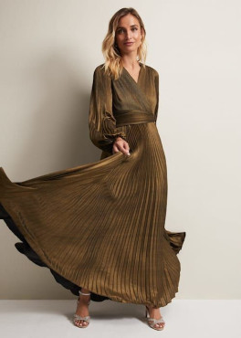 Pleated Midi Dress